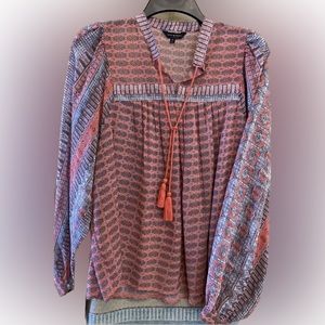 LUCKY BRAND Boho style blouse, long sleeve with great colors!! Size medium. ☺️